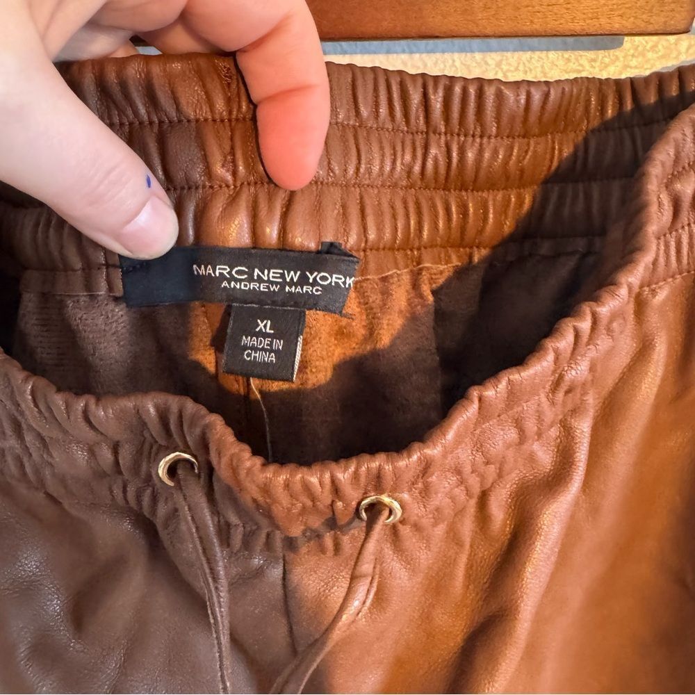 Faux Leather Drawstring Pants Marc New York Andrew Marc Women’s XL Maximalist - Picture 3 of 14